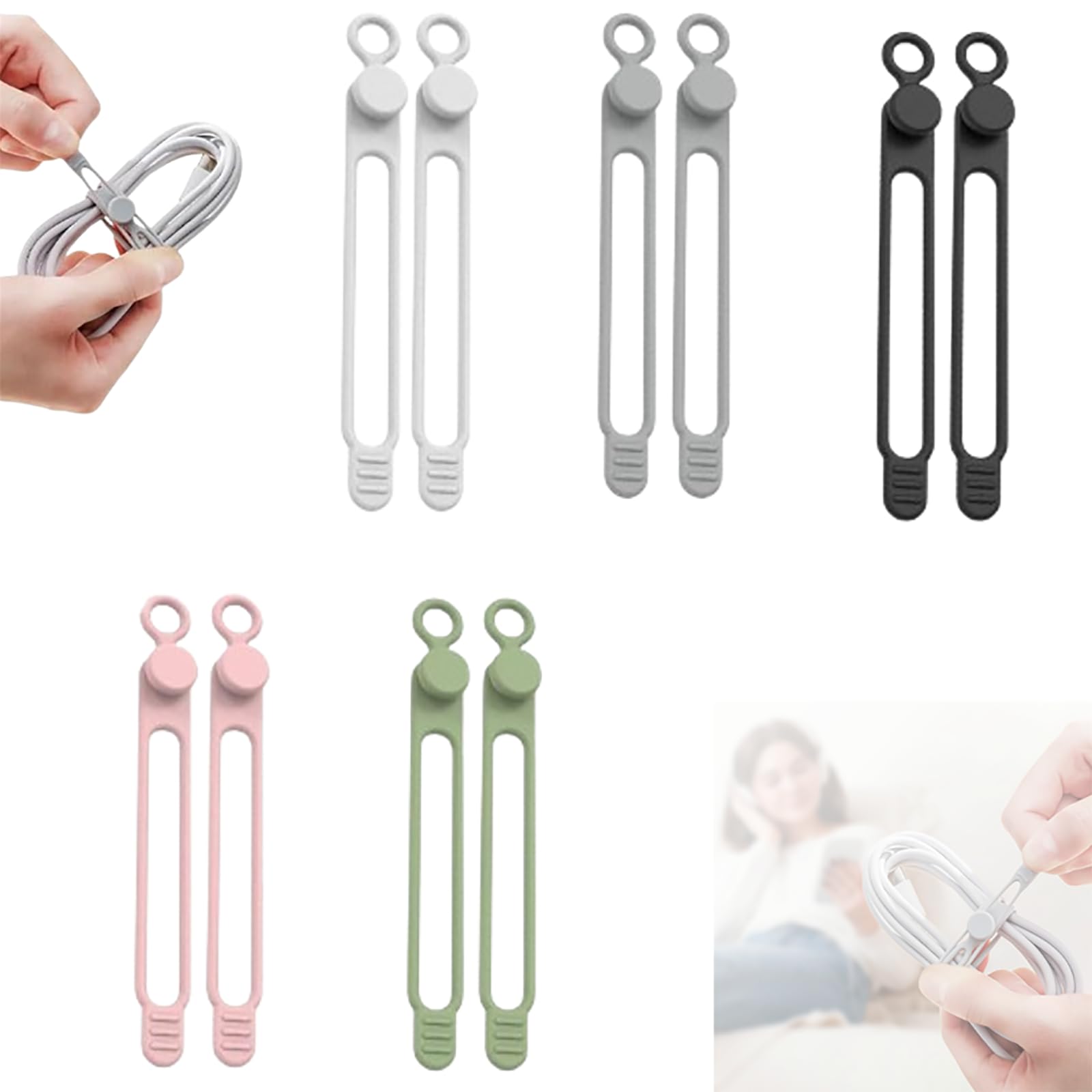 ZORBES® Data Cable Organizer Silicone Headphone Organizers, ZORBES® Data Cable Organizer Silicone Headphone Organizers,